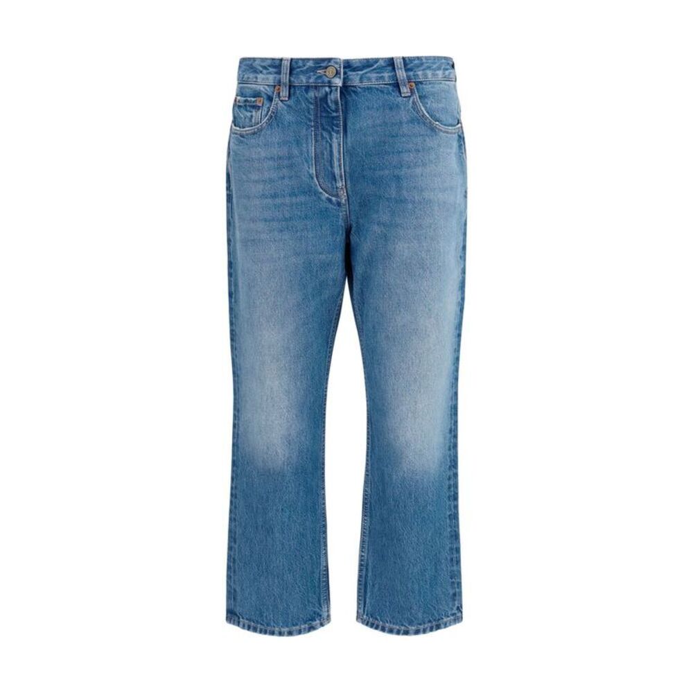 Valentino Garavani Blue Cotton Straight-Leg Women's Jeans